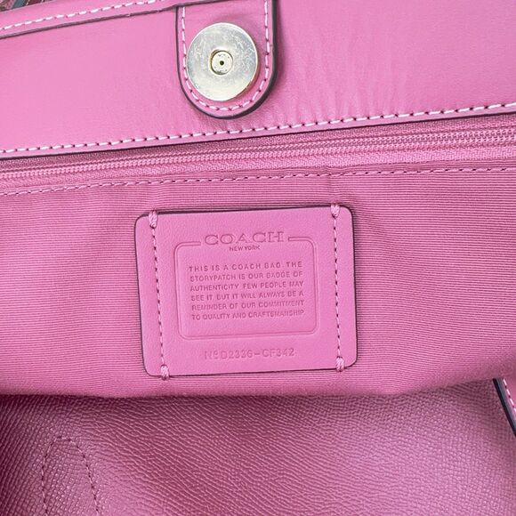 COACH CITY TOTE Monogram Print Coated Canvas Leather Straps CF342 NWT $398 Rouge - Picture 6 of 7